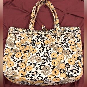 Vera Bradley Go Wild Floral Tote Bag - Yellow and Black